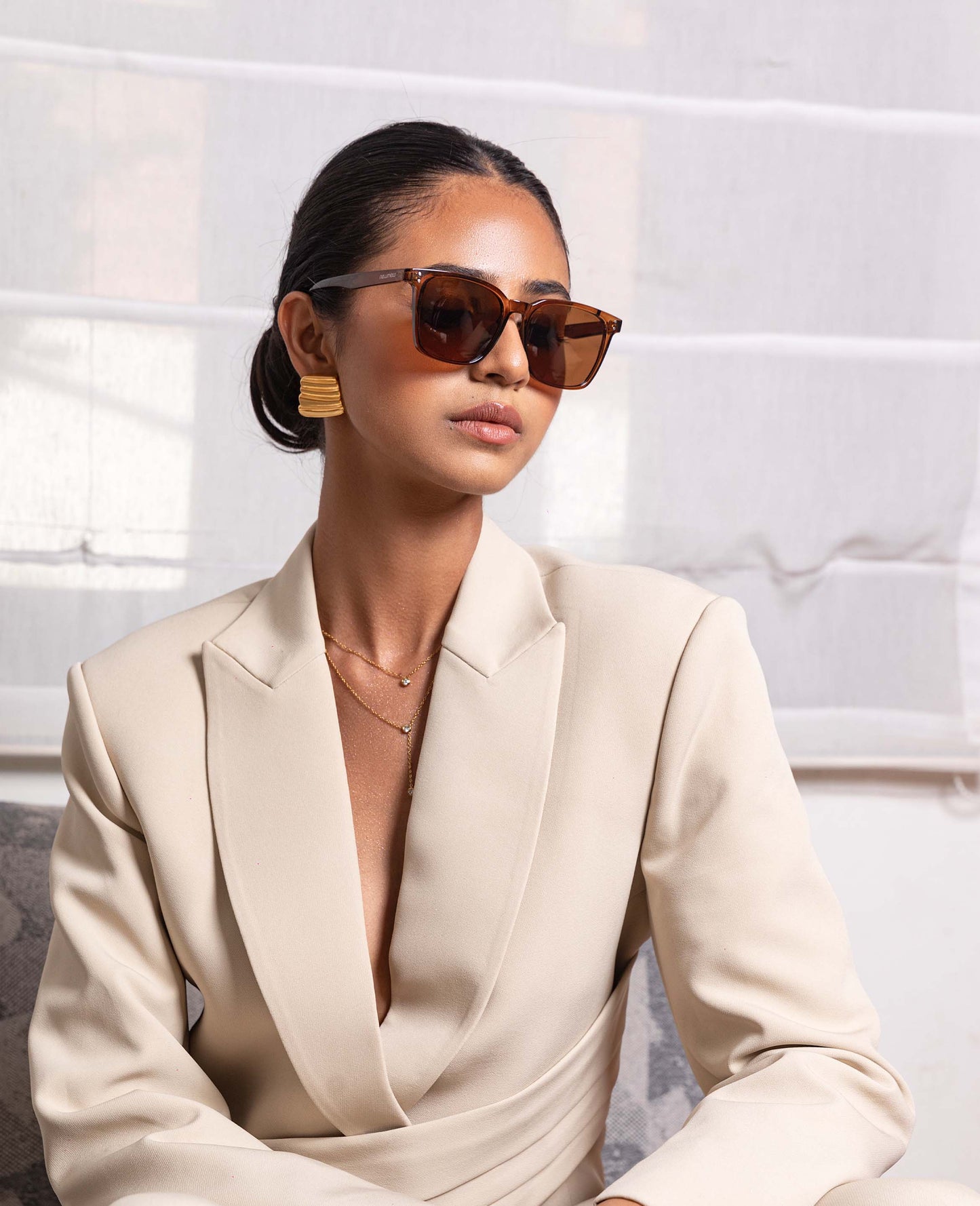 Ivory Sculpted Blazer Set
