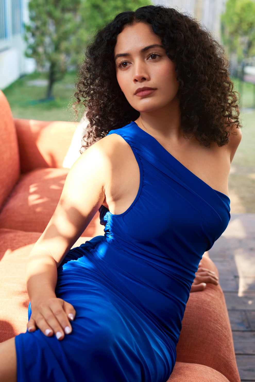 The Electric drape midi Dress