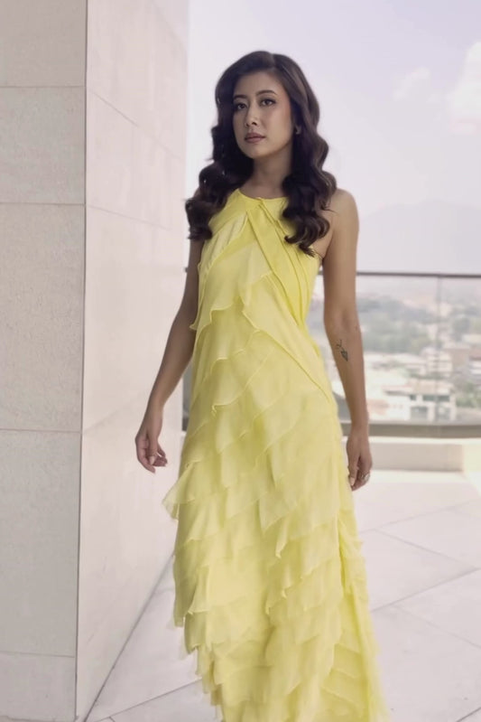 Mango Mellow Ruffle maxi dress