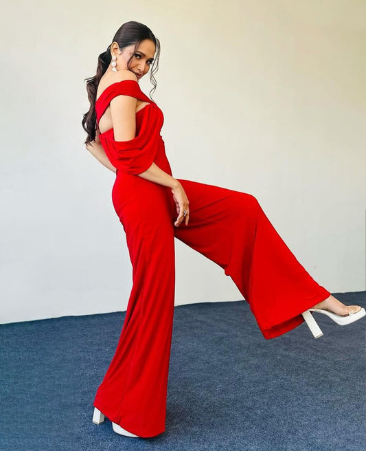 Red Jersey Jumpsuit