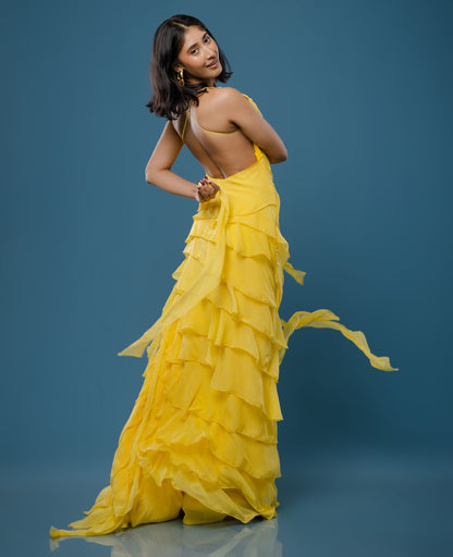 Mango Mellow Ruffle maxi dress