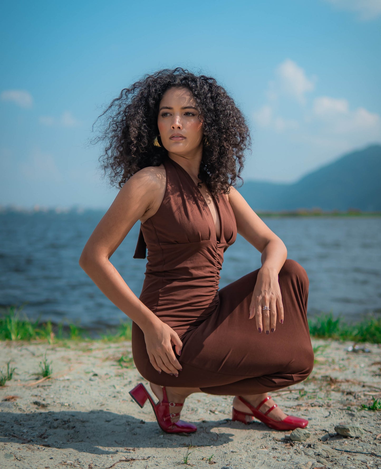 Earthbound Elegance Midi Dress