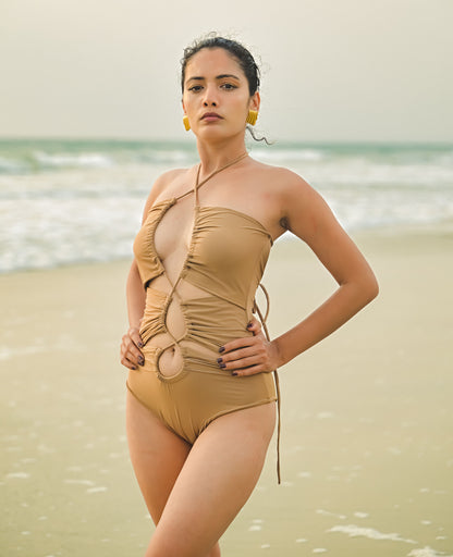 Sahara knot cocoa Swimsuit